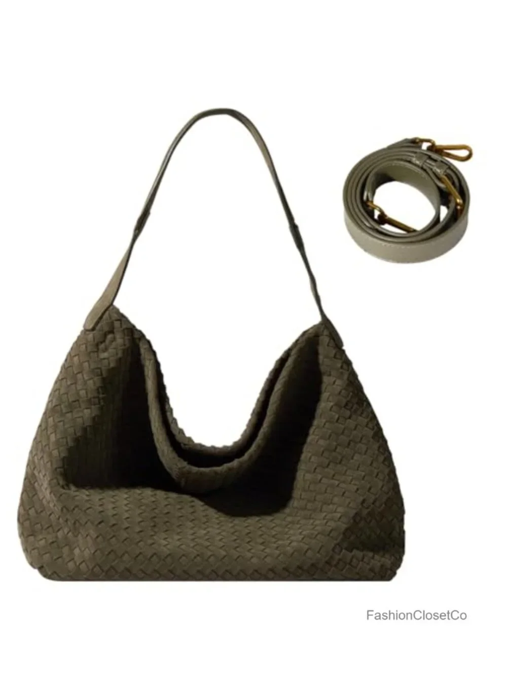 Suede Hobo Bag Hand-Woven Casual Tote Shoulder Bag